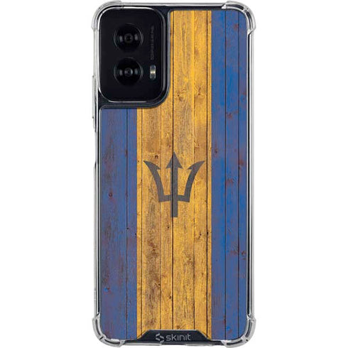 Barbados Flag Dark Wood Moto G Power 5G (2024) Clear Case